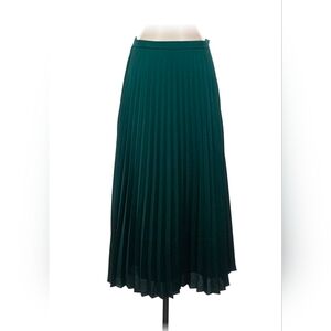 NWT J.Crew Green Elegant Pleated Skirt Size XS